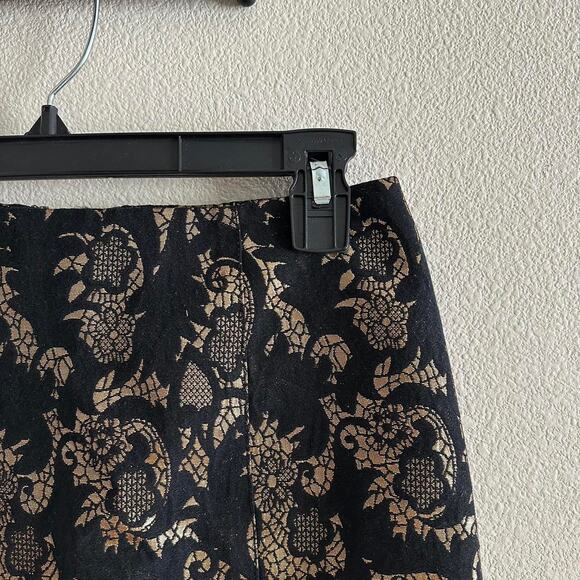 vintage BEBE black and gold abstract mini skirt - Picture 2 of 7